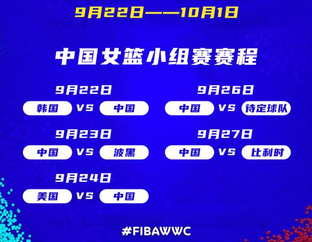女篮世界杯预选赛赛程表